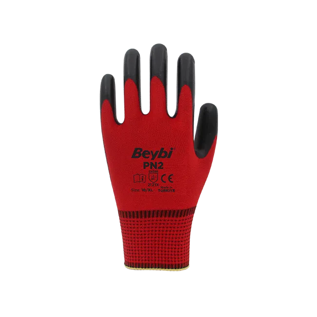 PN5 Kırmızı Nitril Kaplı Polyester Eldiven