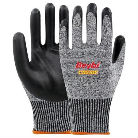 Beybi CN510C Nitril Kaplı Kesilmeye Dirençli Eldiven