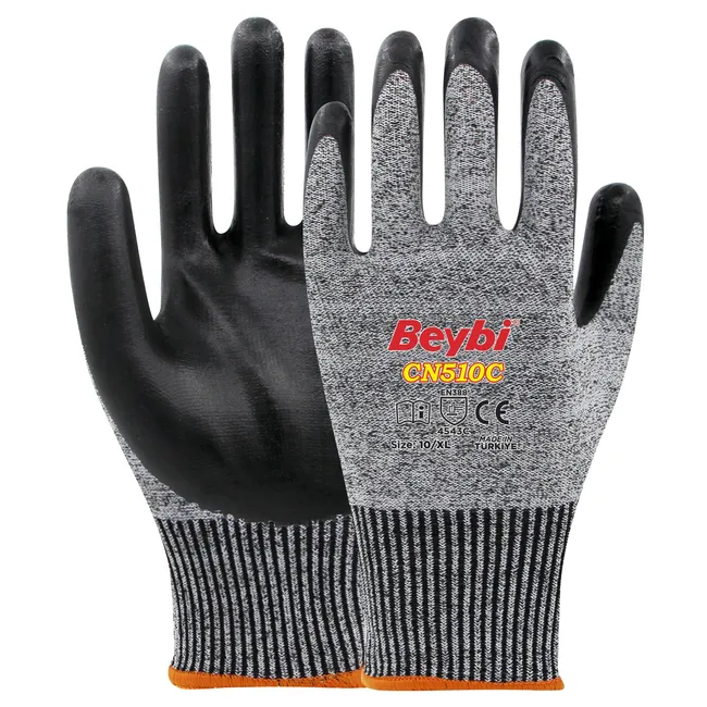 Beybi CN510C Nitril Kaplı Kesilmeye Dirençli Eldiven