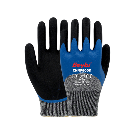 Beybi CNMF600D Çift Katlı Mikro Köpük Nitril Kaplı Kesilmeye Karşı Dirençli Eldiven