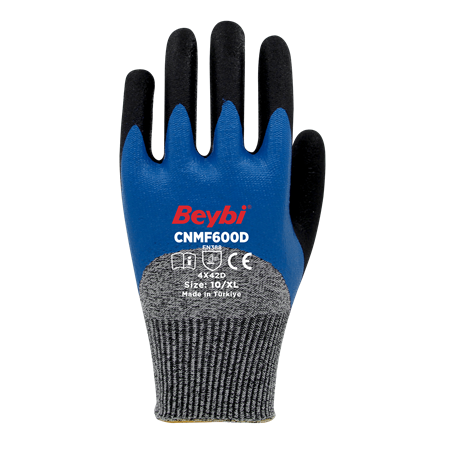 Beybi CNMF600D Çift Katlı Mikro Köpük Nitril Kaplı Kesilmeye Karşı Dirençli Eldiven