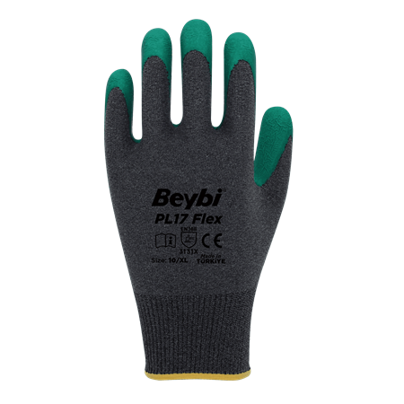 PL17 Flex Lateks Kaplı Polyester Likralı Eldiven