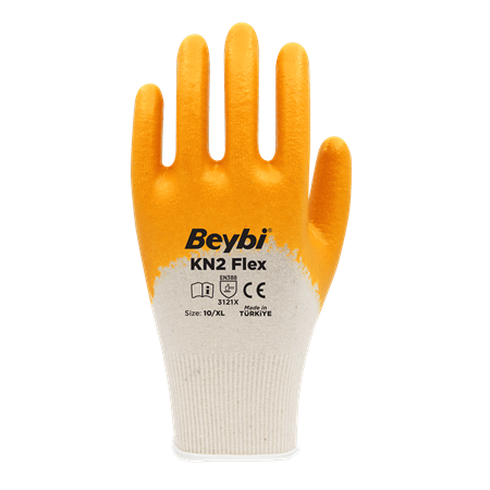 KN2 Flex Nitril Kaplı Pamuk Eldiven
