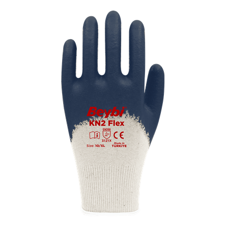 KN2 Flex Nitril Kaplı Pamuk Eldiven