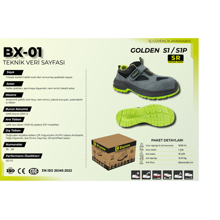 BAYMAX GOLDEN BX-01 Süet Cırtlı (S1/S1P)
